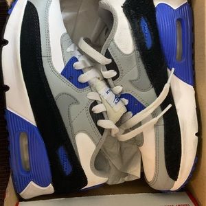 Nike Air Max 90/boys size 3 white/grey/blue/black